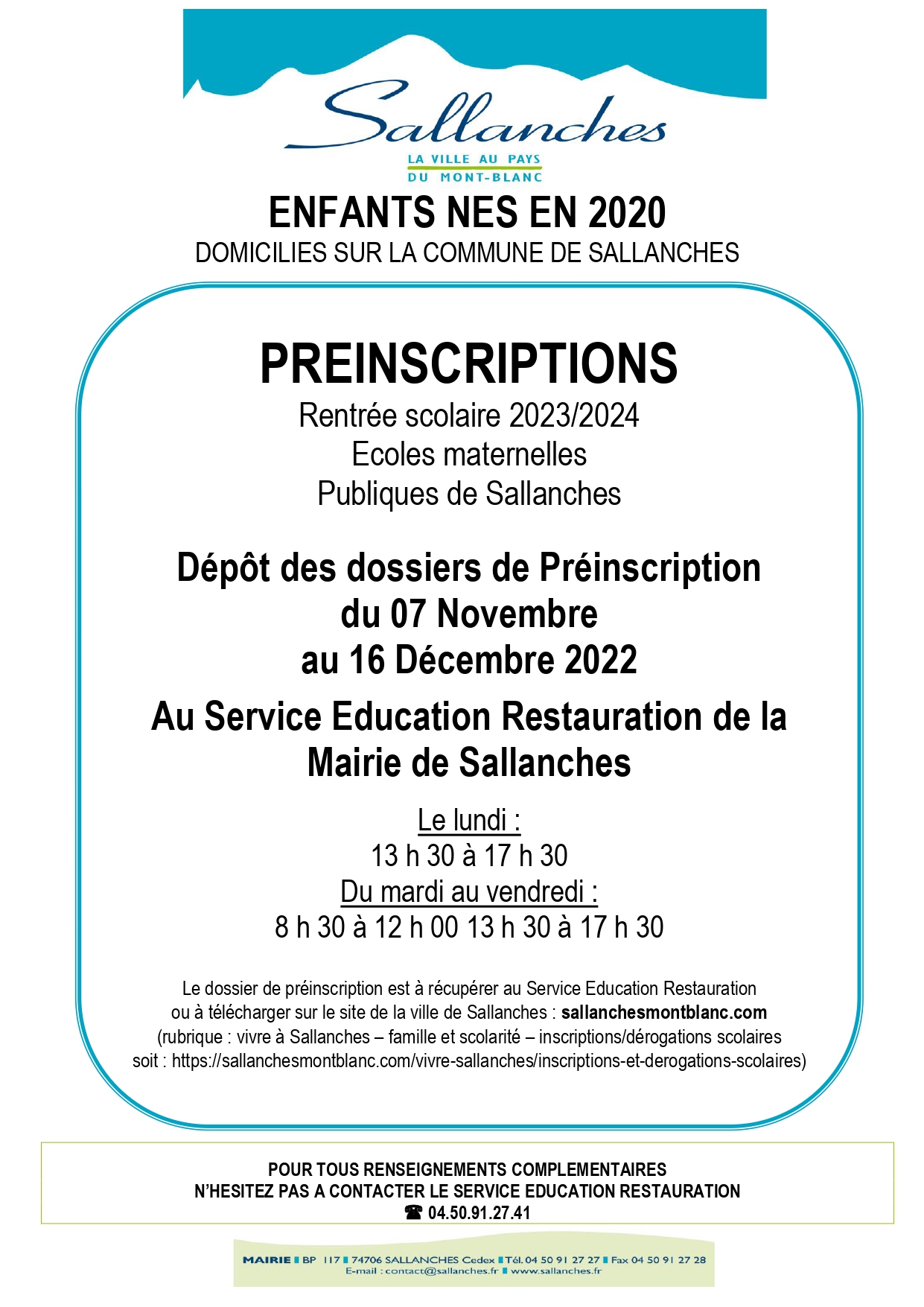 Affiche Pré Inscription Scolaire 2023 2024 